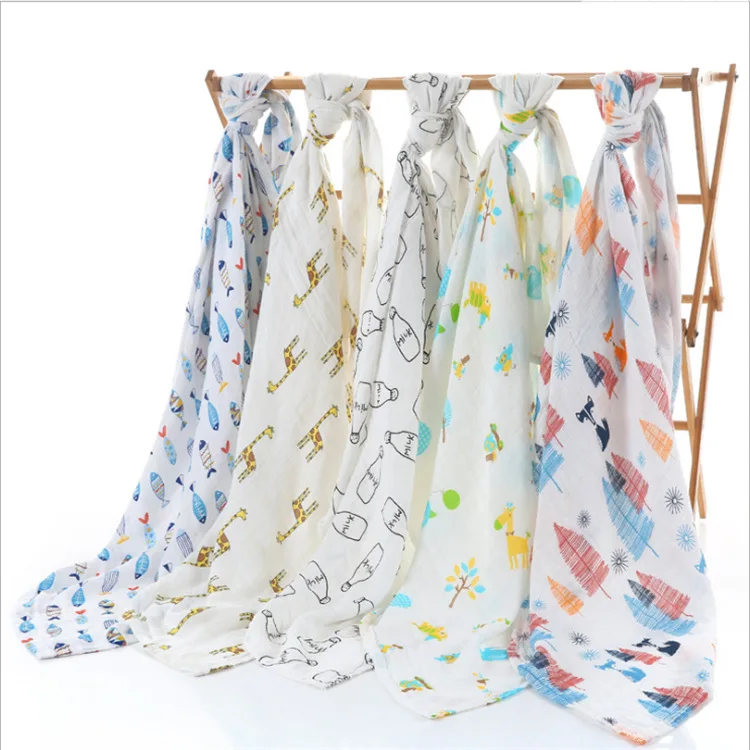 
Newborn cotton muslin swaddle wrap towel double layers muslin wrap towel for baby 
