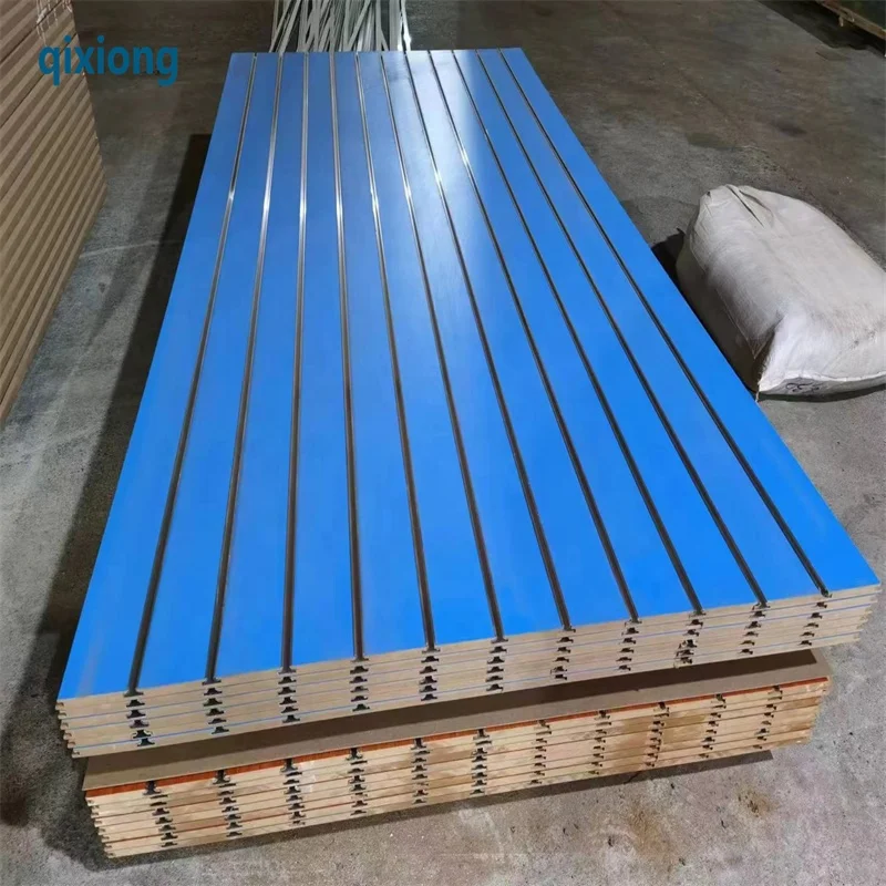 QiXiong Slatwall panel Melamine MDF Wholesale E1 different color Durable Store