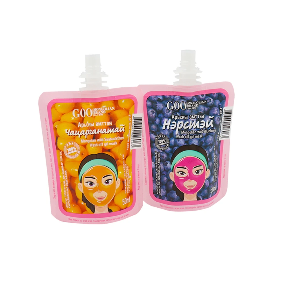 Cosmetics Bag Detergent Liquid Packaging Clear Front Foil Back Drink Spouted Stand Up Pouch Bag For Juice Filling With Nozzle