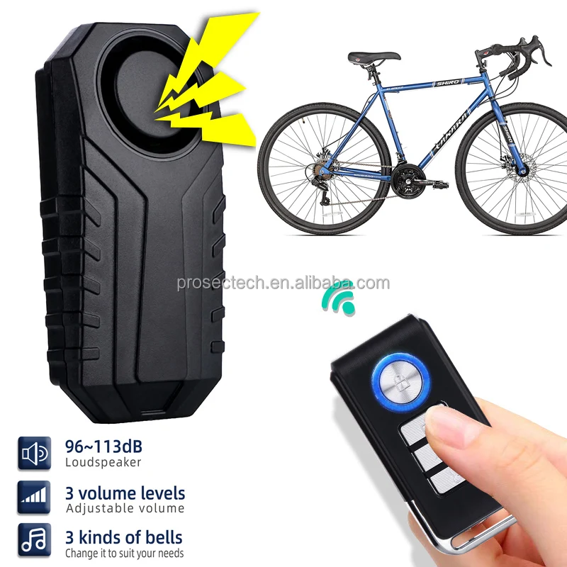 Wholesale Price Security Anti-theft Waterproof 113dB Super Loud Electric Bike Vibration Alarm Wireless Motorcycle Bicycle Alarm