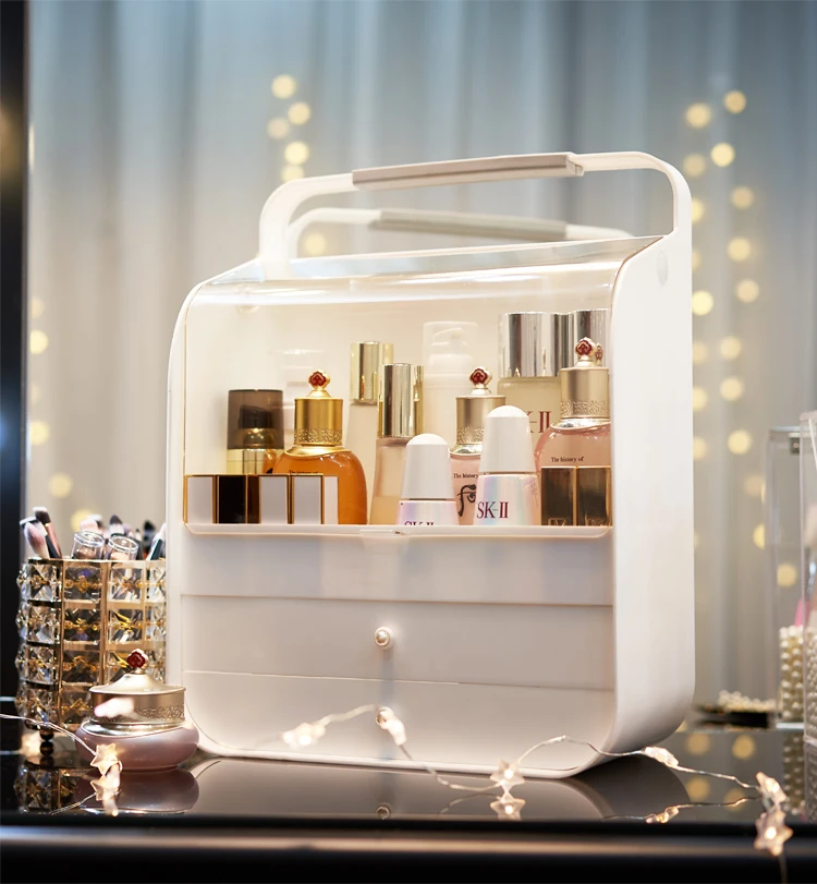 Practical peal make up box professional cosmetic organizer