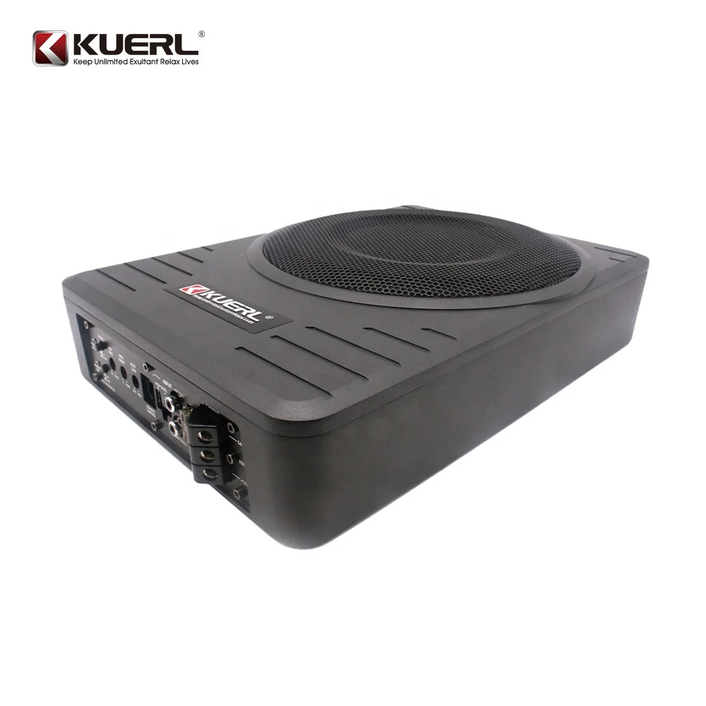 Kuerl hot sale 10 inch pure bass ultra-thin subwoofer 600W 12V active flat subwoofer for car