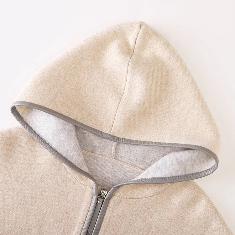 Knitwear manufacturer custom fall winter new loose causal hooded cardigan sweater cashmere coat women