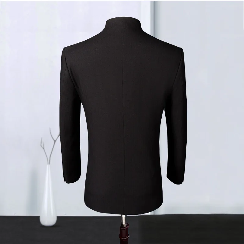 2020 latest design wholesale mens business wedding suits trajes de hombre Chinese mandarin stand collars suits for men