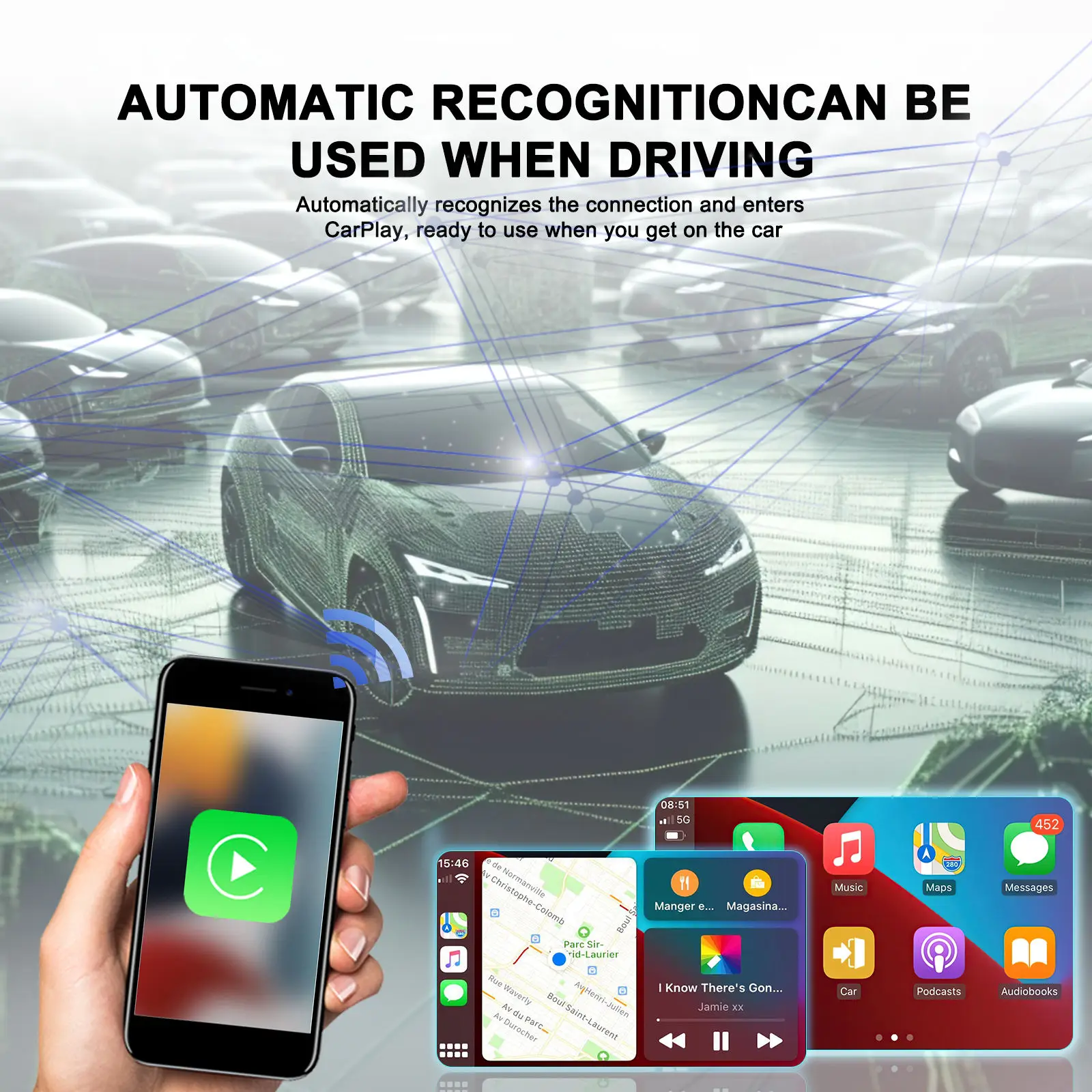 Лидер продаж Carplay AI Box потоковая коробка 8 ГБ 128 встроенный GPS Wi-Fi беспроводной Android авто мультимедиа Youtube