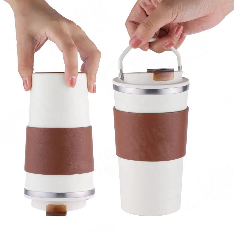 Insulated Coffee Mug with Ceramic Coating 350ml Vacuum Stainless Steel Tea Tumbler Leak-Proof Thermos Mug