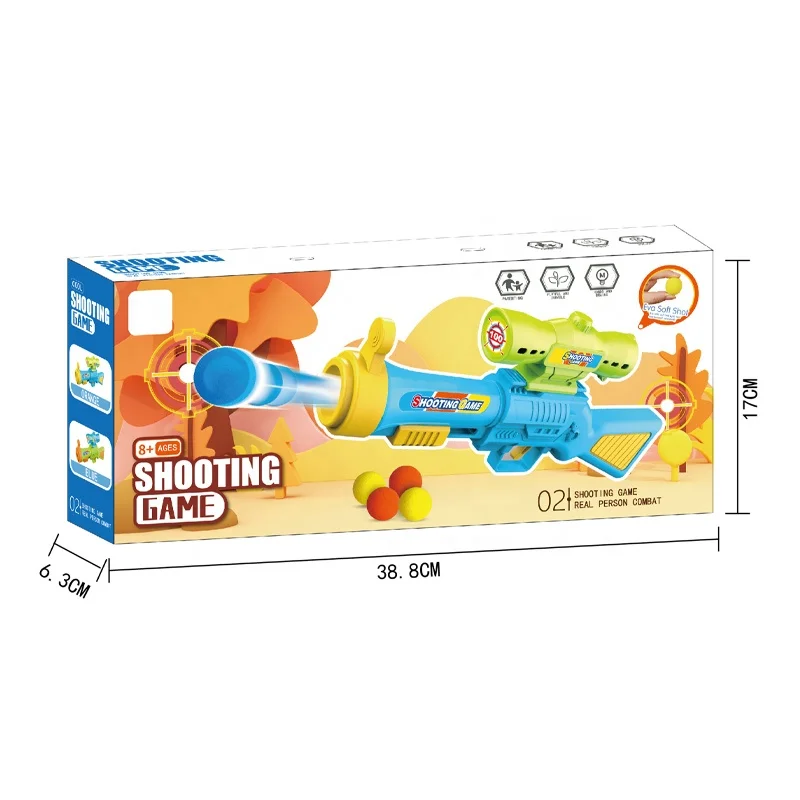 Wholesale Cheap Plastic Gun 2 in 1 Target Shooting Games Toy Guns for Kids Plastic Toys OEM/ODM