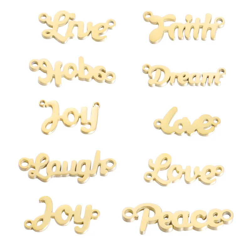 English word jewelry Titanium steel letter jewelry Letter connector accessories
