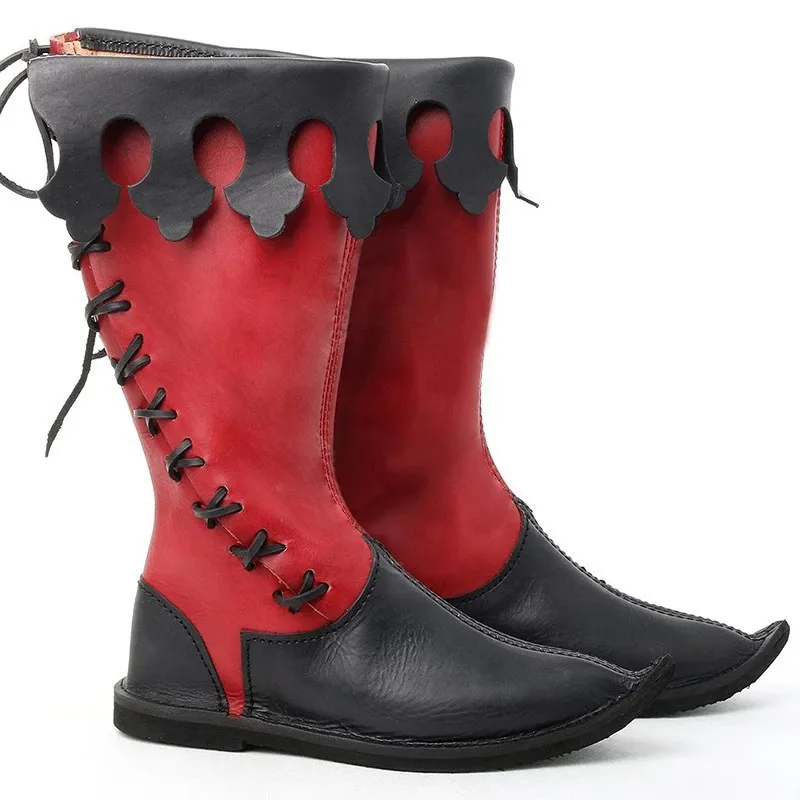 
Cosplay Flat Mid-Calf Boots for Commander of Foreign Trade Gothic High Leg Boot 
