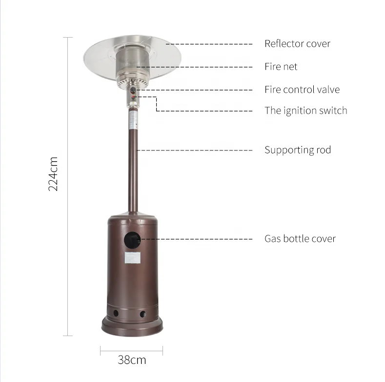 High Efficiency Floor Standing Patio Heaters gas stainless steel outdoor gas heater