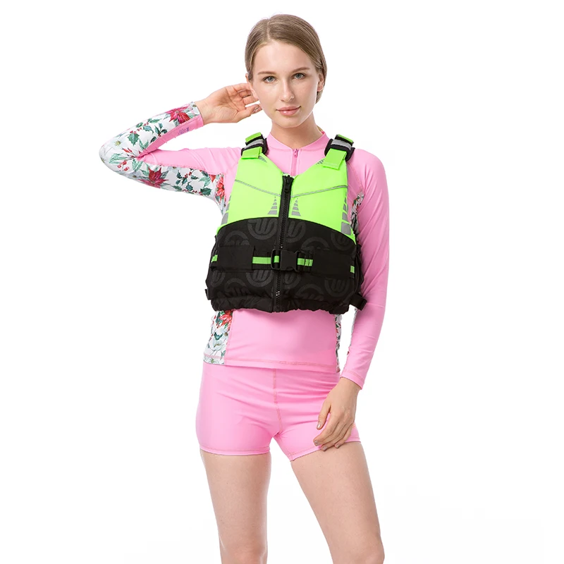 Высококачественные куртки, одобрен для береговой охраны, спасательный жилет, блестящий Купальник для девочек