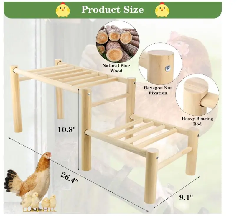 custom Chicken Perch Chicken Roosting Ladder Coop Roosting Bar Jungle Gym Chicken Toys for Hen Poultry
