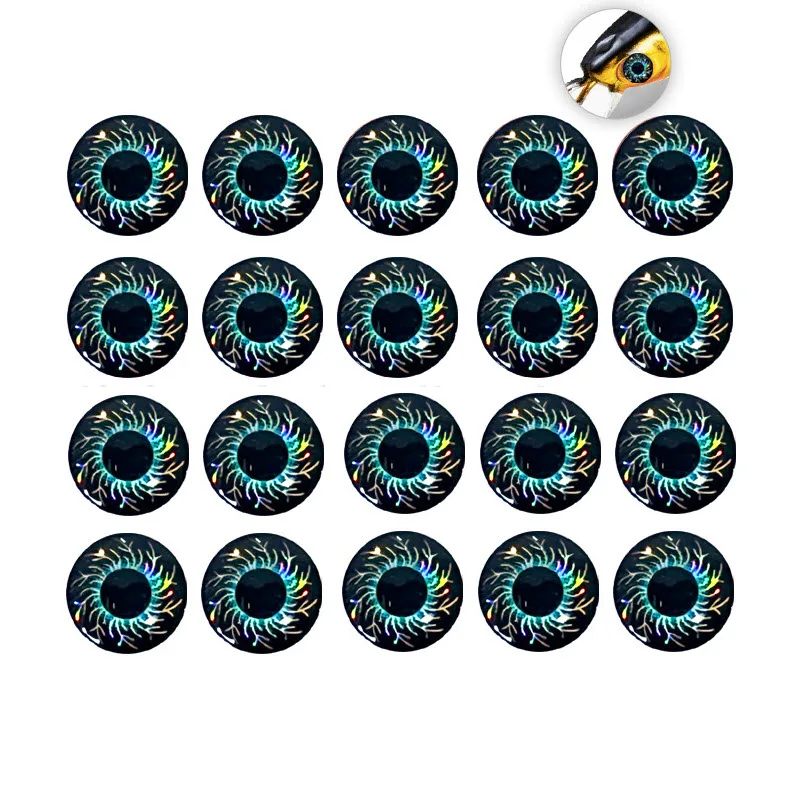 Fishing Lure Eyes 3mm-12mm 4D Realistic Artificial Fish Eyes Fly Tying Eyes For DIY Making Kit Holographic Fishing Accessories
