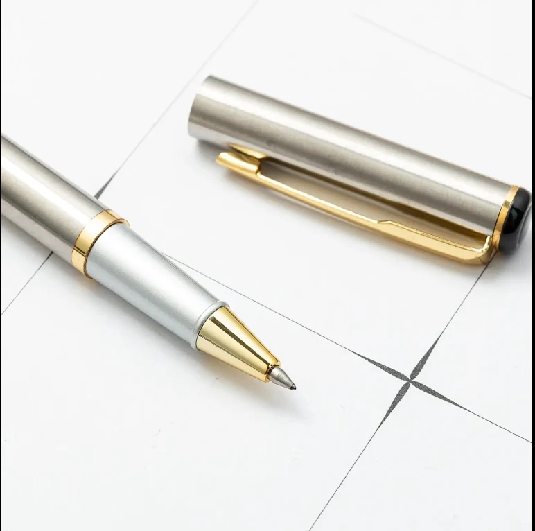 Jovesun Slim Small Nib Autograph Fountain Pen Modern Style with Striking Lines 0.5mm Writing Width Original Metal Design