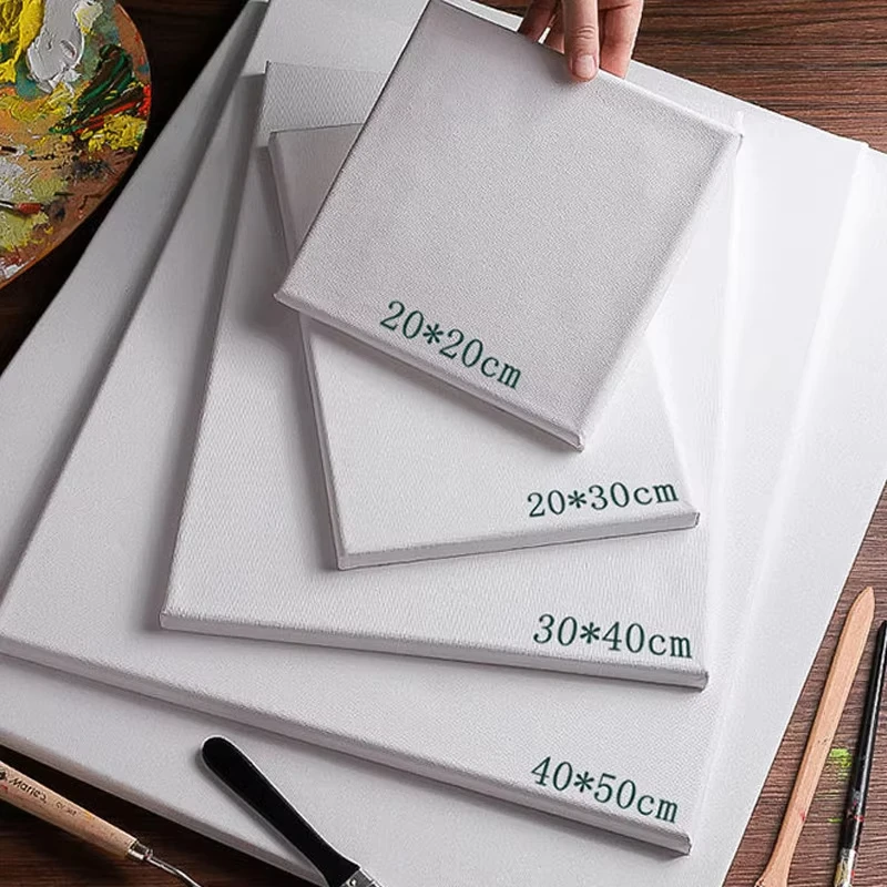 Keep Smiling 30*30cm Art Printing Cotton Blank Stretched Canvas Frame Boards for DIY Oil Painting