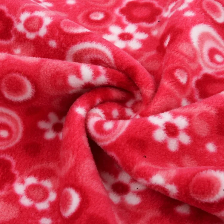 Knit Polyester Polar Fleece Custom Printed Fabric