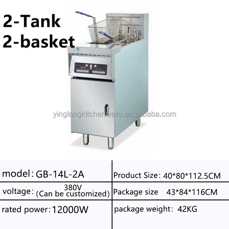 kfc Double Tank Electric Vertical Fryer With Oil Filter High Quality Commercial Usage Fryer For West Restaurant