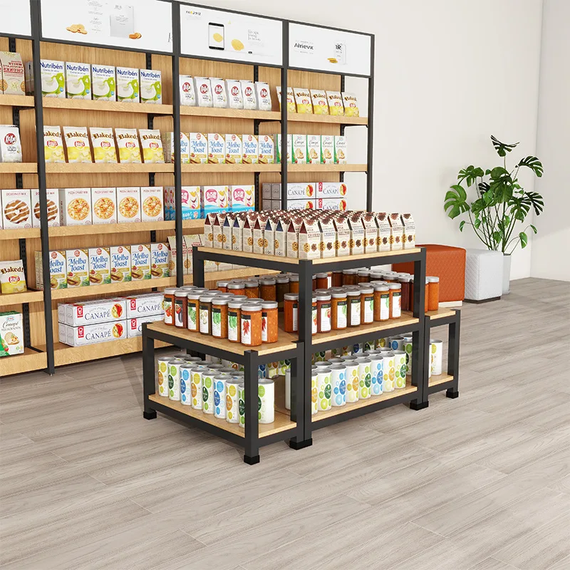 Customizable Shape Display Shelves For Retail Store Wooden Books Shelf With Storage Cabinet