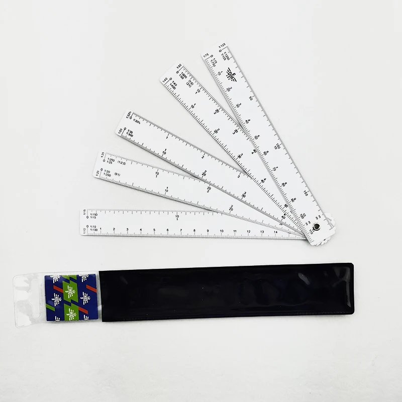 Foldable Fan Scale Ruler 5 Scales