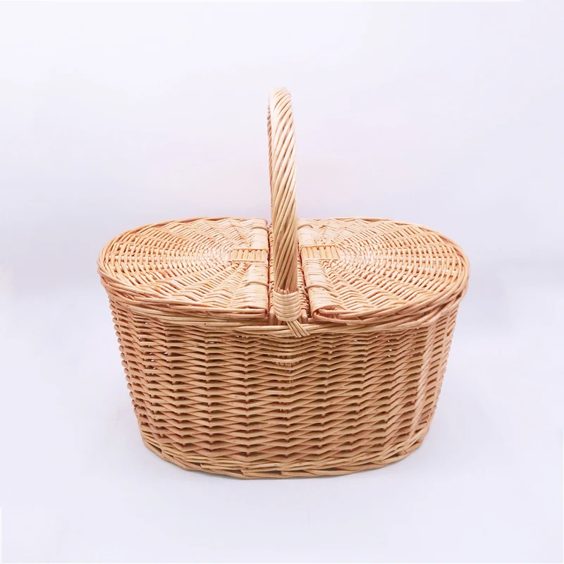 Good Quality Handmade Eco Friendly Holiday Custom Made Wicker PP Rattan Picnic Fruit Storage Basket New Design