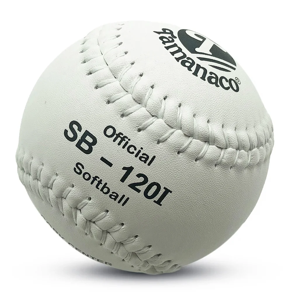 12 inch White Split Leather Softball Ball Cork Core SlowPitch Softball for training SB-120I