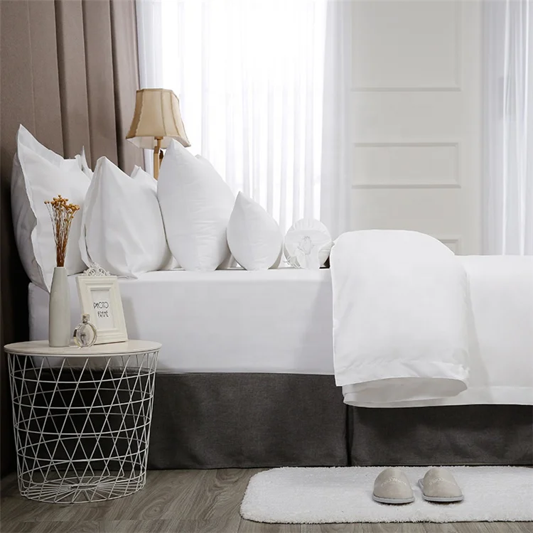 Wholesale China Luxury Latest design Embroidery 300TC 400TC Satin 100% Cotton 5 star hotel bedding set