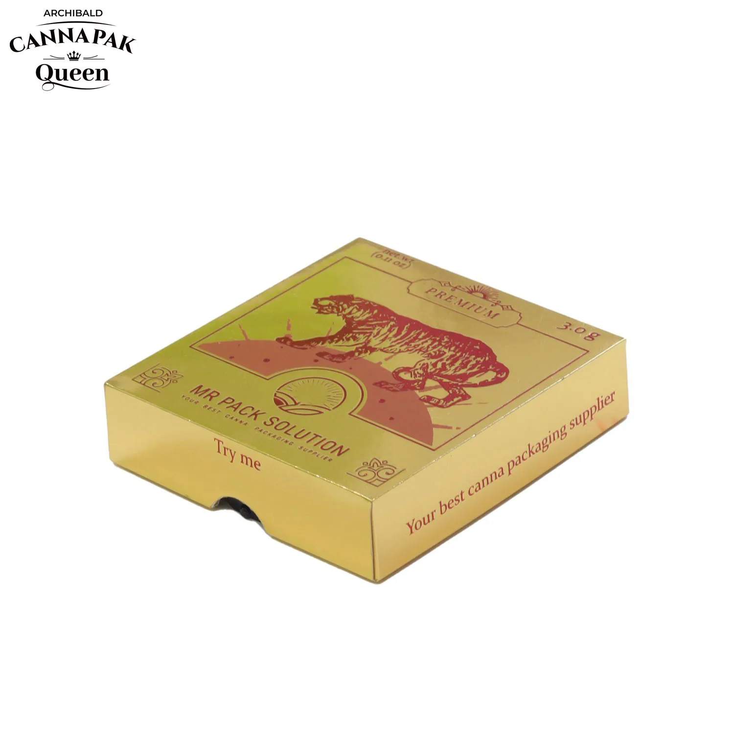 Custom Packaging Pre Roll Tube Display Box Impact-Resistant Magnet Flip Box Golden Cigarette Cartridge Printed Corrugated Boxes