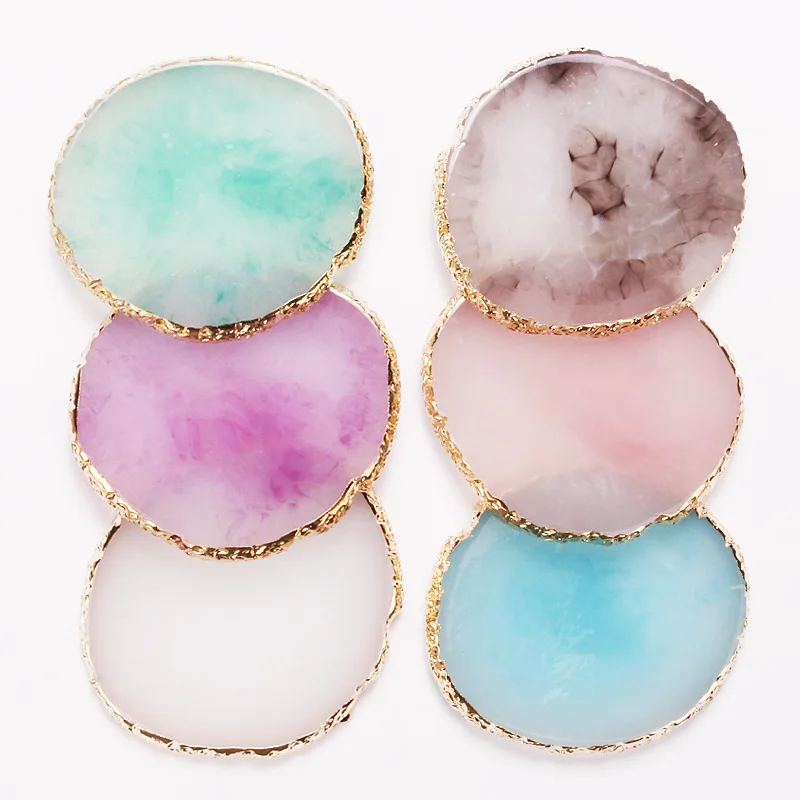 Round resin agate painting color polish art display board nail palette