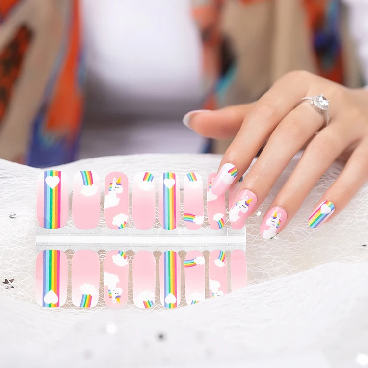 Newest China  nail polish sticker factory Custom mixed Nail wraps