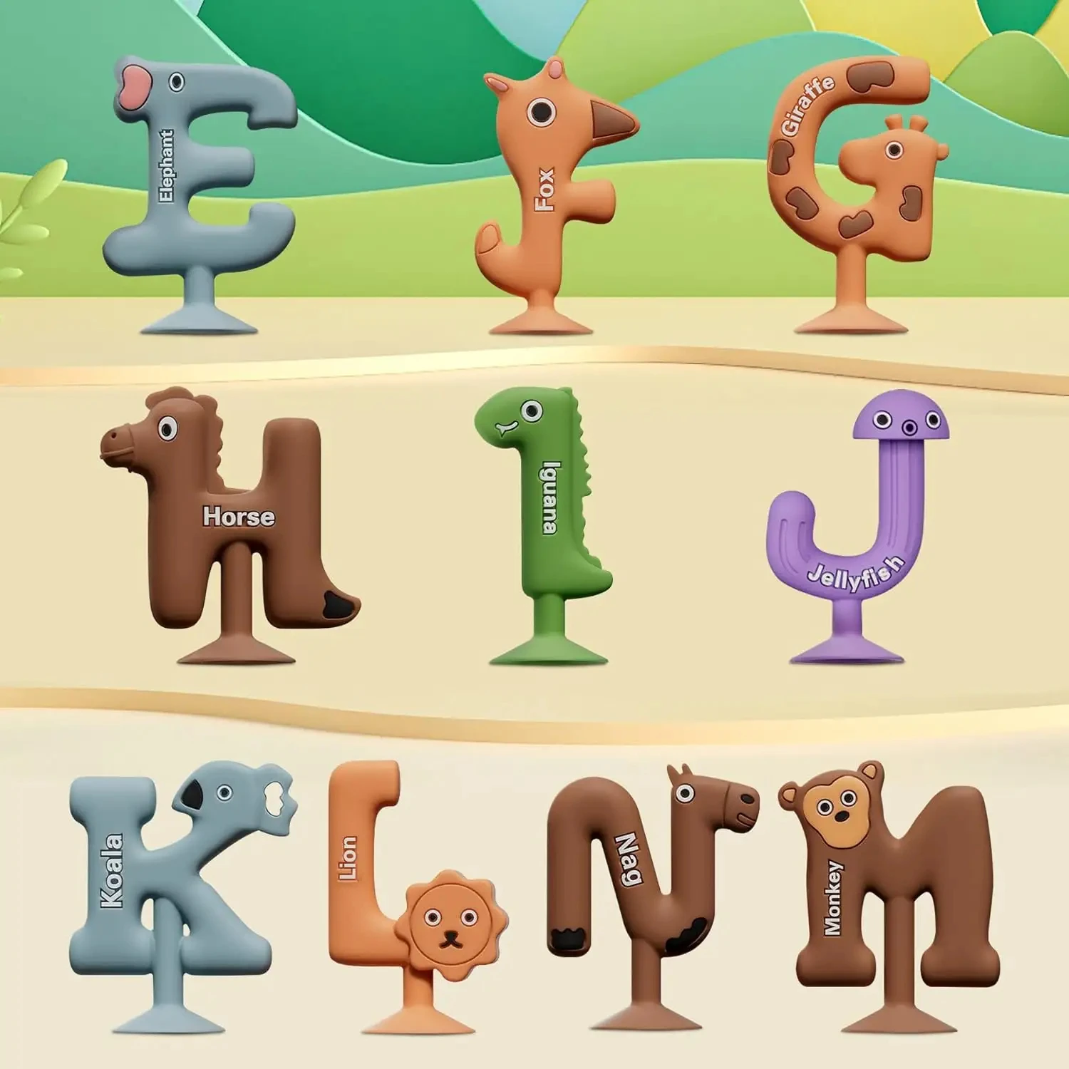 Wholesale Custom Alphabet Silicone Toys Eco Friendly Organic Baby Teether Bpa Free Silicone 26 Letters Diy Baby Teething Toys