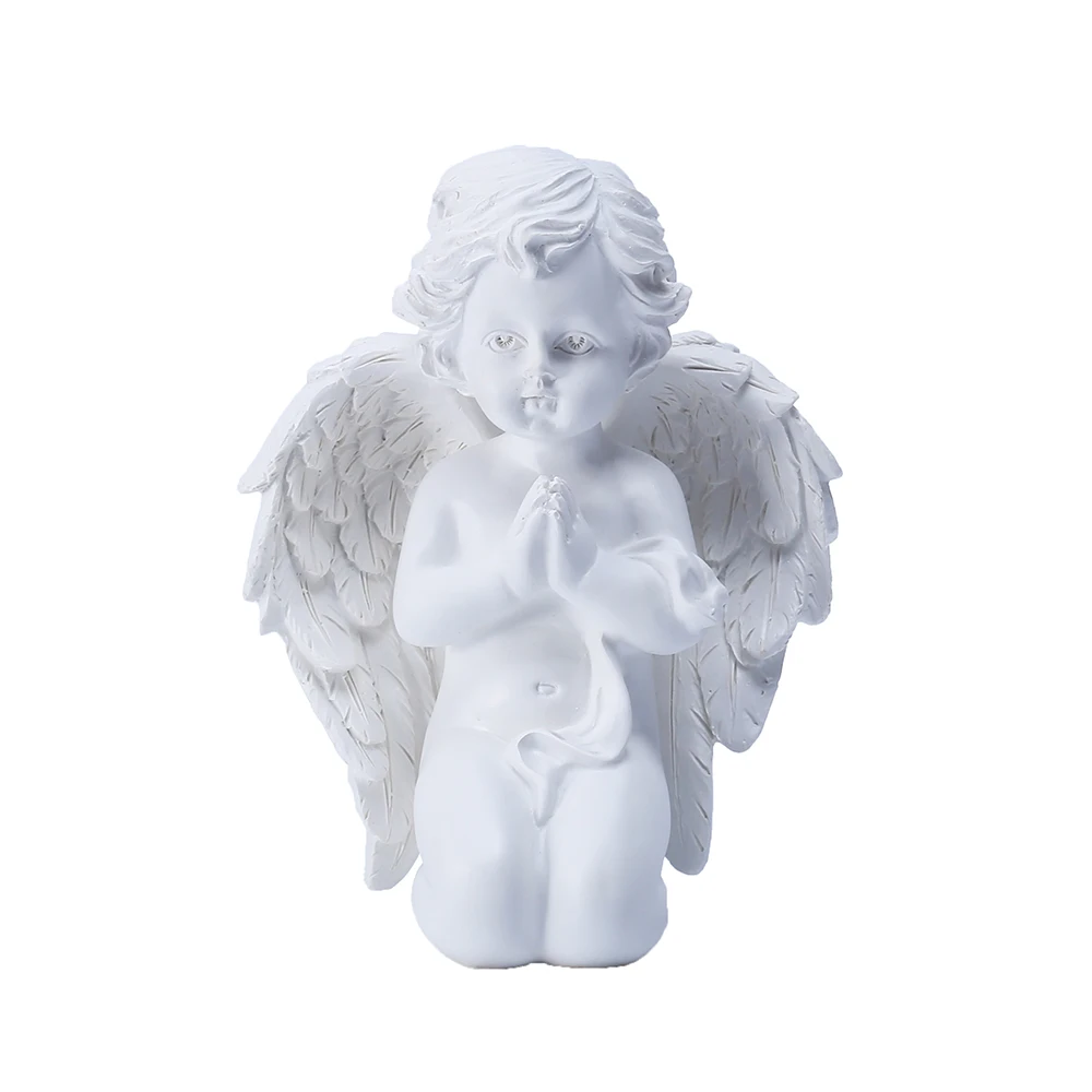 5inch White Child Angel Statue Resin Angel Sculpture Decoration White Child Praying Angel Figurine Religious Gift