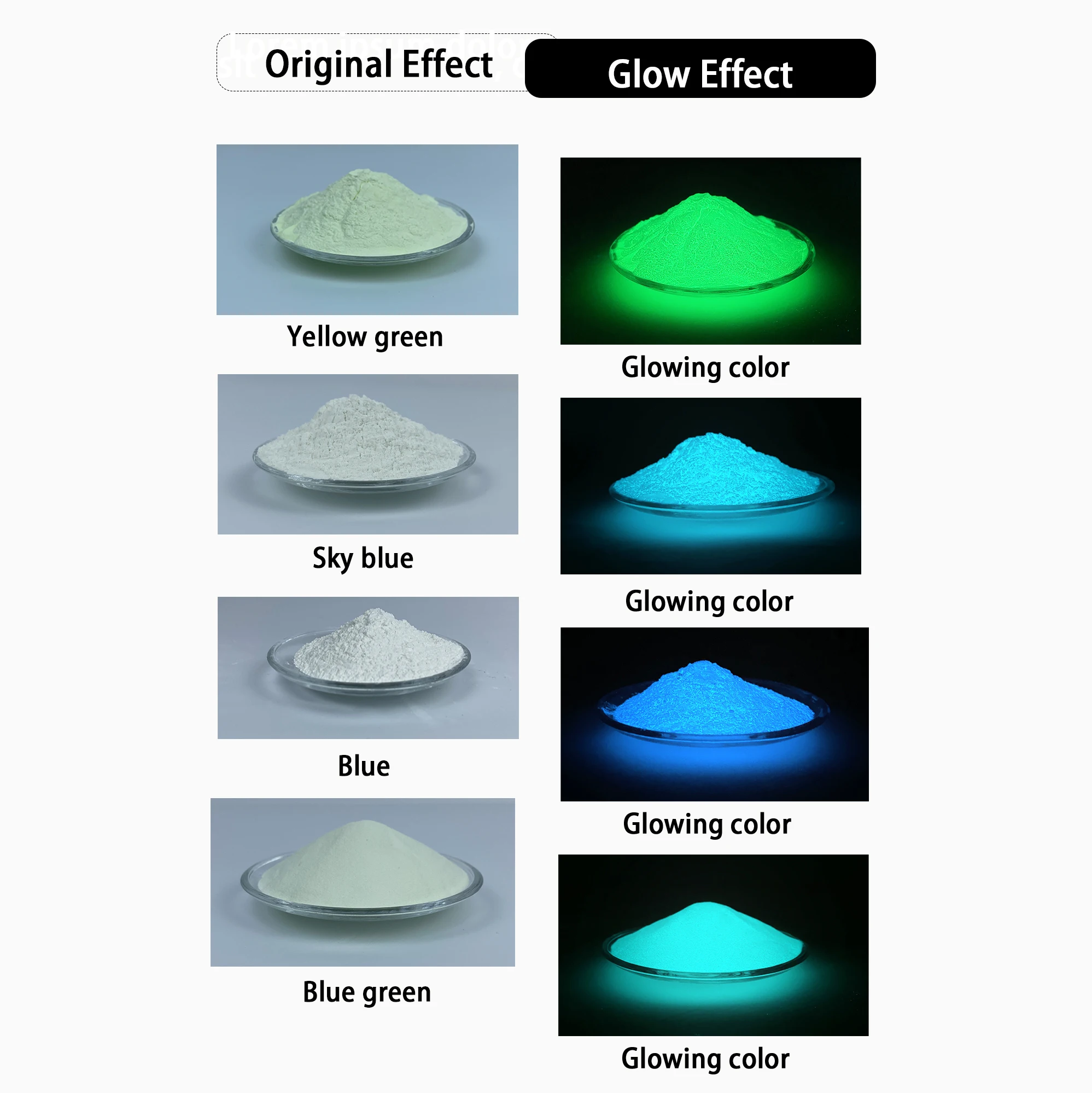 Glow nail polish pigment powder dust glowing in the dark powder for nail art DIY painting photoluminescent