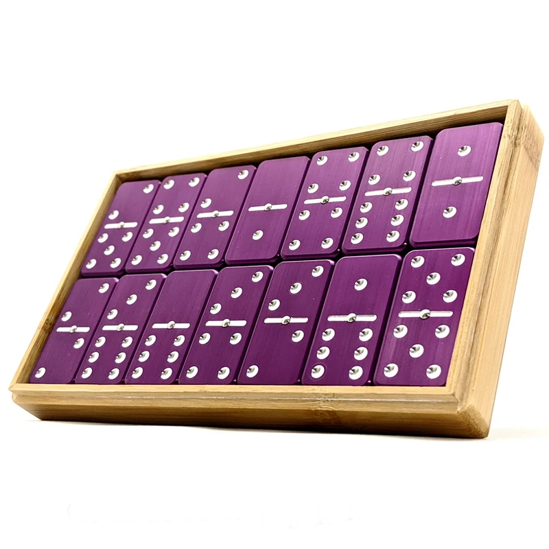 Custom manufacture high quality aluminum metal Double-Six Spinner Domino Tabletop