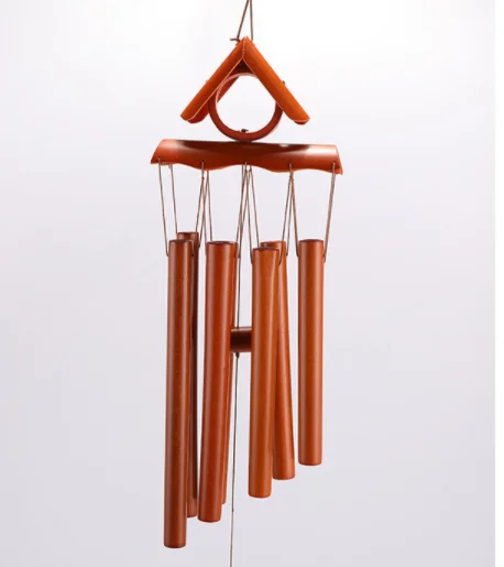 
Decoration craft bamboo gift wind chime sailing pavilion tile shape bamboo tube wind chime 