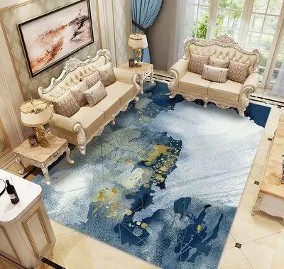 Modern Design Cross-Border Abstract Printing Shaggy Carpet 3d Printed Living Room Large Area Carpet Floor Rugs Mats