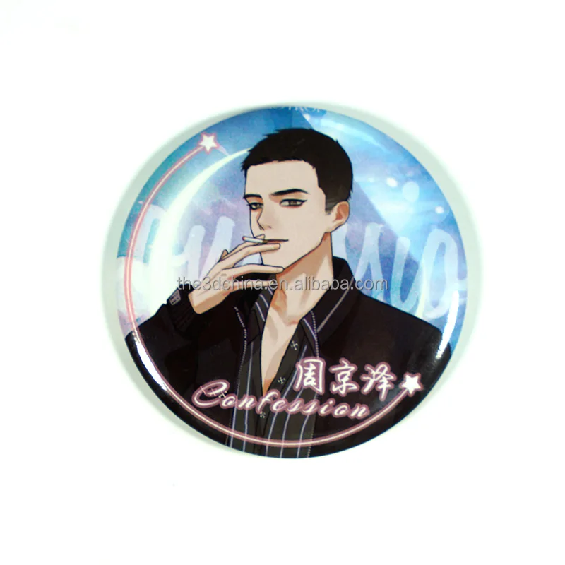 Lapel Badges Custom 3d Lenticular Printing cartoon hard enamel pin badge anime Metal Anime Badges