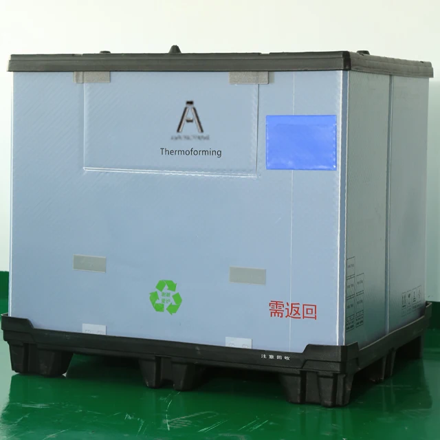 
Heavy duty bulk storage industry mesh HDPE large stackable fruit foldable collapsible plastic pallet box for sale 