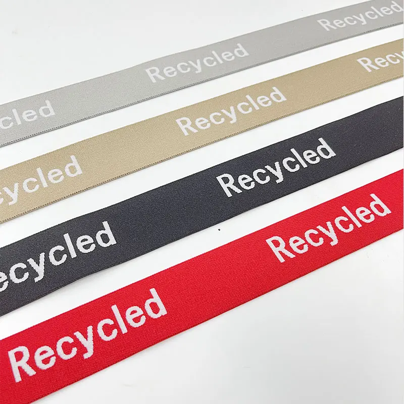 For Luggage And Bag RPET Recycled webbing Custom High Stretch  Knitted Elastic band