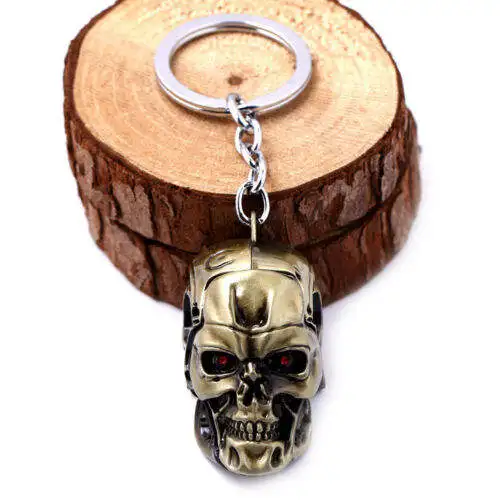 Movie Peripheral The Terminator Heads Metal Keychain Key Ring Pendant Gift