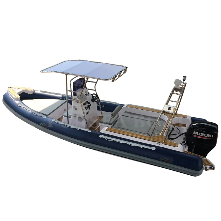 New product 26ft 8 m inflatable fast speed race fiberglass fishing boat with engine installed