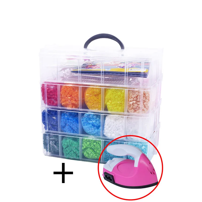 Perler Beads Assorted Fuse Beads Tray for Kids Crafts with Perler Bead Pattern Book