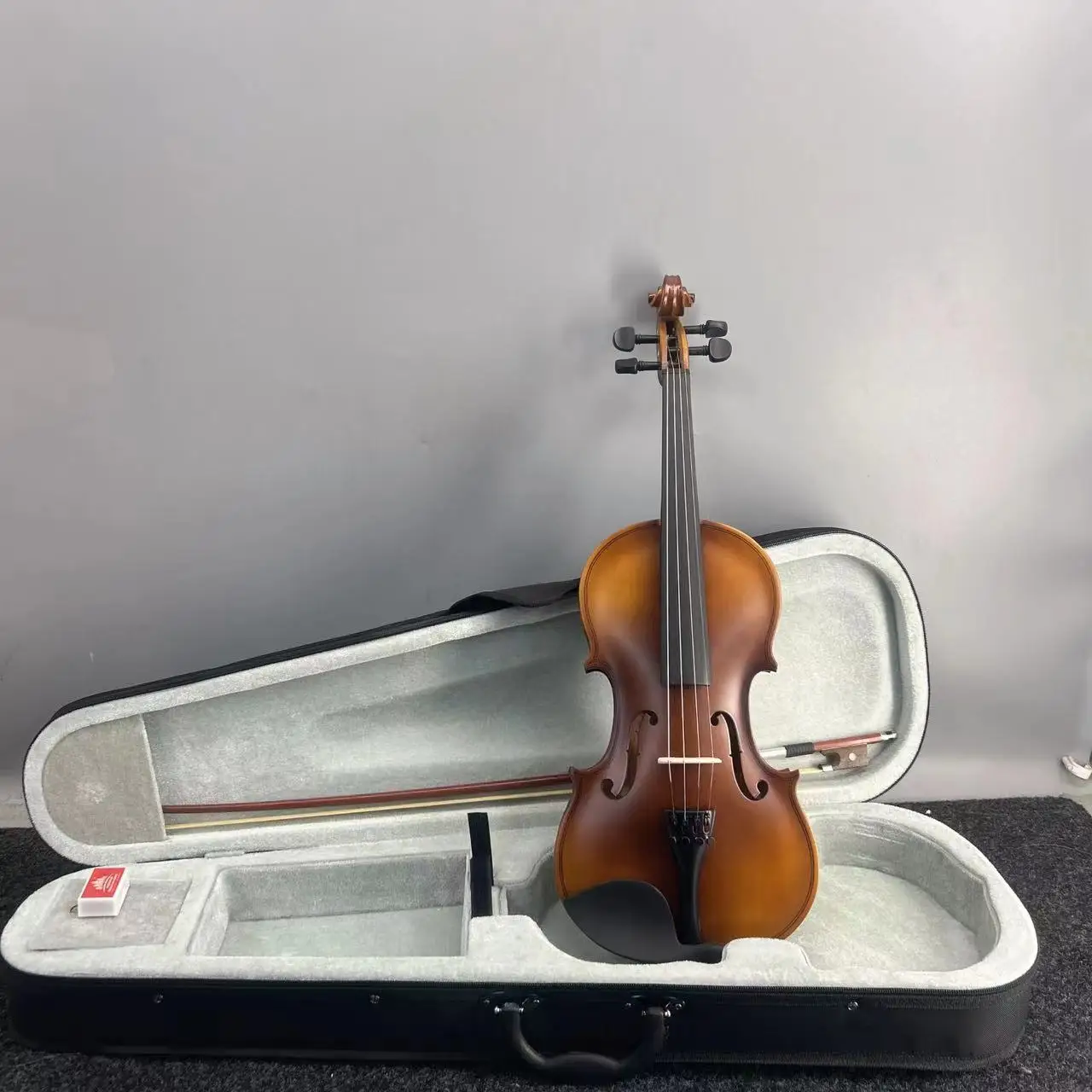 in stock full size nice gloss matte basswood Plywood beginner violin outfit 4/4