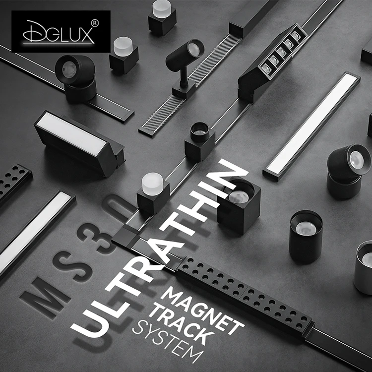 DGLUX Slim Magnet Track Light 48v Mini Ceiling Surface Mounted Led Magnetic Track Light System