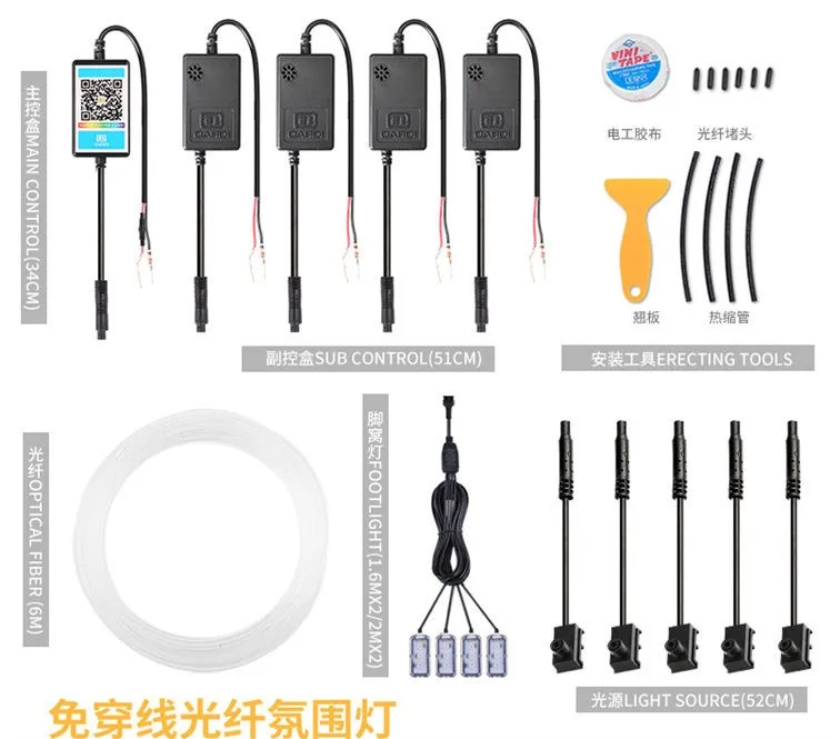 Cardi high power optical fiber interior car ambient led light