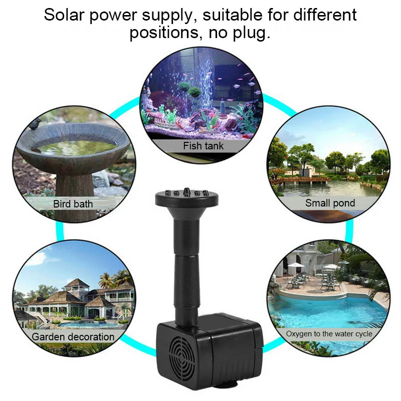 Waterfall Solar Powered Floating Pool Mini Bird Bath Feature Fountain Outdoor Water Pump Solar Water Fountain