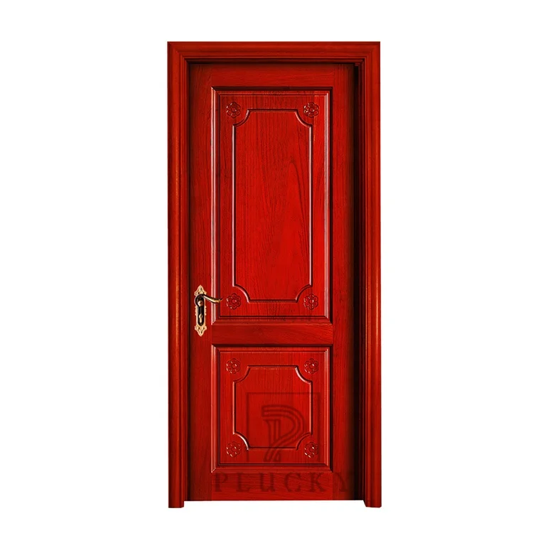 Customized Stained Finish Natural Solid Wood Interior Door with Frame From China