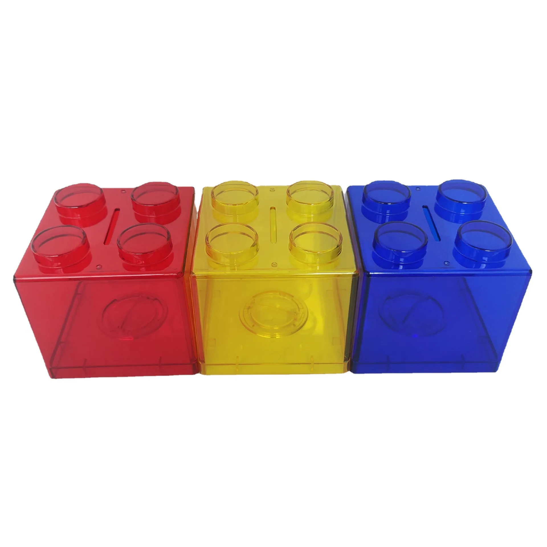 Spot Building Blocks Piggy Bank Without Printing Transparent Piggy Bank Stackable Building Blocks Coin Bank
