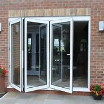 Customized modern vinyl folding door mitsubishi double folded side opening landing door tri folding patio doors