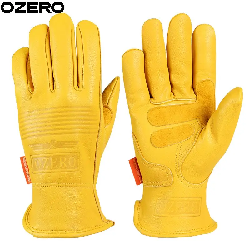 Heat Transfer Printing LOGO Unisex Working Comfortable GoatSkin Cowhide Sport Breathable Waterproof Leather Driver Gloves Gloves