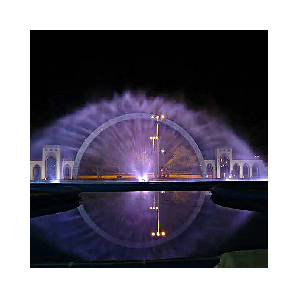 Custom Design Interactive Water Screen High Beam RGB Light Musical Dancing Water Screen Movie Fountain